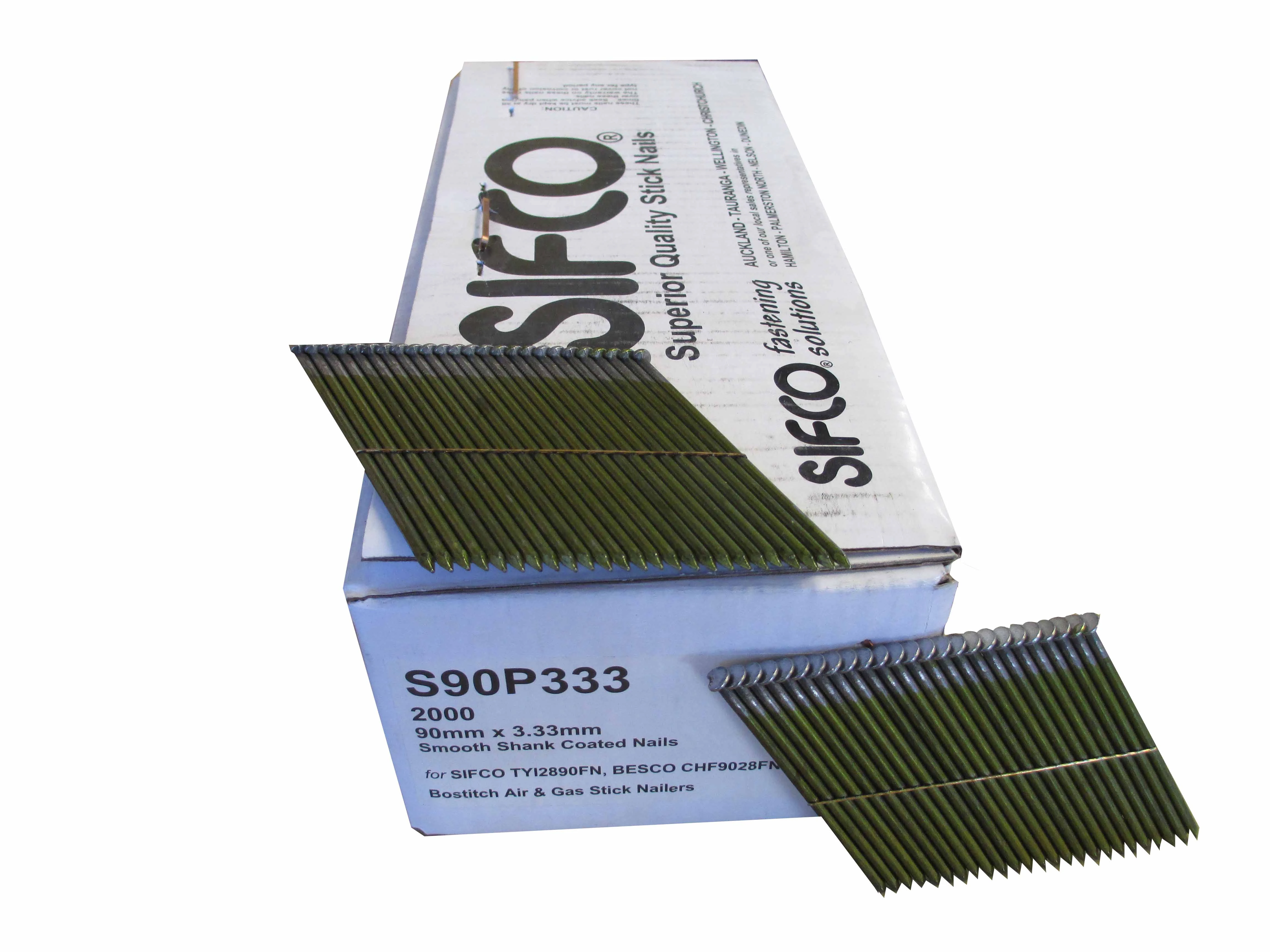 S90P333 SIFCO® 90mm Bright Smooth Shank Stick Nails 2,000pcs/box