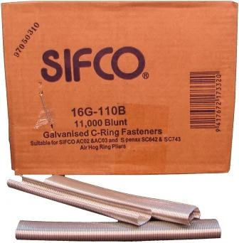 16G-110B SIFCO® 16mm Galvanised Blunt Point C-Rings 11,000pcs/Box
