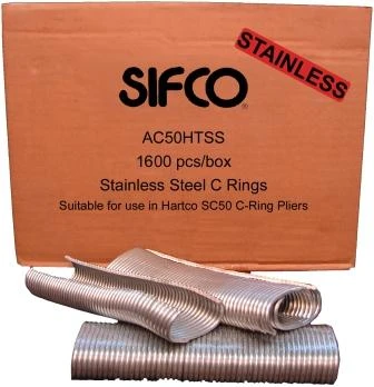 AC50HTSS SIFCO® 11Ga Stainless High Tensile C-Rings 1,600pcs/Box