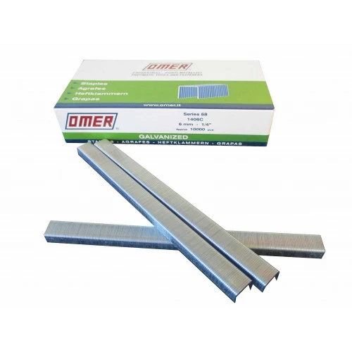 1406CE OMER® 6mm Galvanised Upholstery Staples 10,000pcs/Box