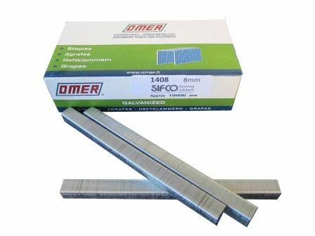 1408CE OMER® 8mm Galvanised Upholstery Staples 10,000pcs/Box