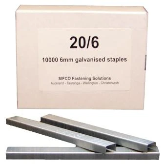 20/6 SIFCO® 6mm Galvanised Staples 10,000pcs/Box