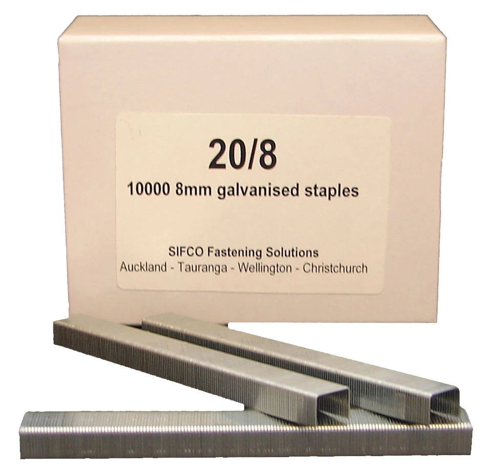 20/8 SIFCO® 8mm Galvanised Staples 10,000pcs/Box