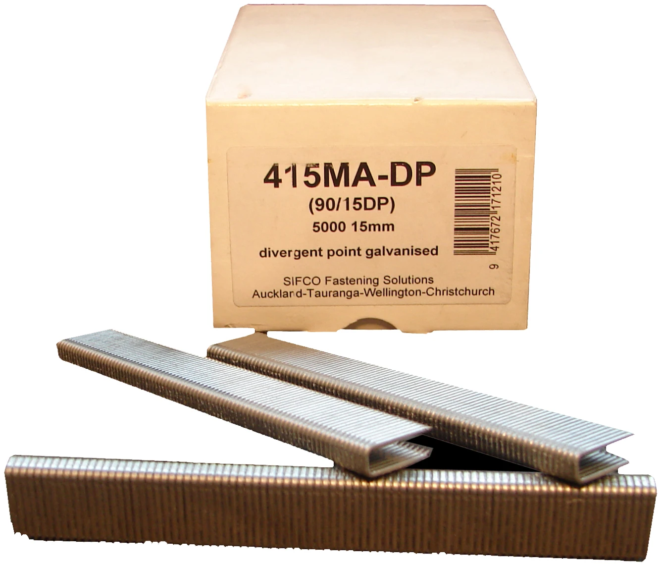 415MA-DP SIFCO® 15mm Divergent Point 18Ga. Galvanised Staples for Air Staplers 5,000pcs/Box