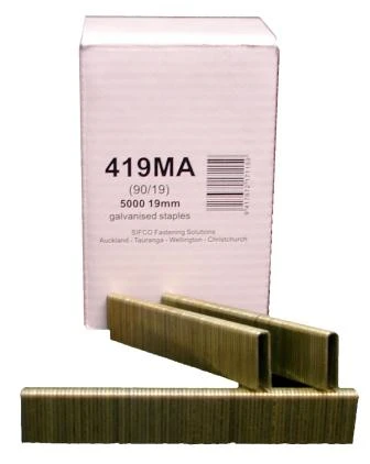 419MA SIFCO® 19mm Galvanised 18Ga. Staples for use in Air Staplers 5,000pcs/Box