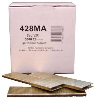 428MA SIFCO® 28mm Galvanised 18Ga. Staples for use in Air Staplers 5,000pcs/Box