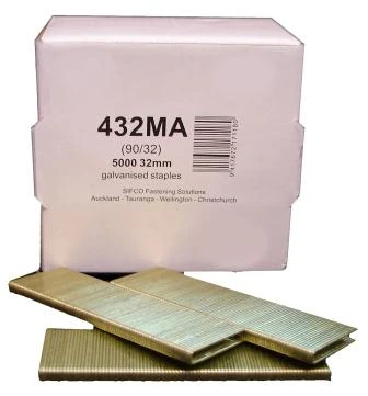 432MA SIFCO® 32mm Galvanised 18Ga. Staples for use in Air Staplers 5,000pcs/Box