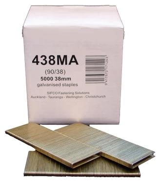 438MA SIFCO® 38mm Galvanised 18Ga. Staple for use in Air Staplers 5,000pcs/Box