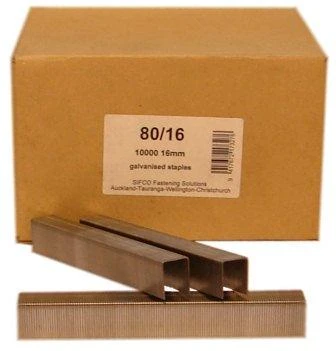 80/16 SIFCO® 16mm Galvanised 21Ga. Upholstery Staples 10,000pcs/Box