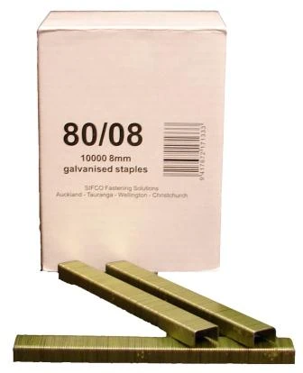 80/8 SIFCO® 8mm Galvanised 21Ga. Upholstery Staples 10,000pcs/Box