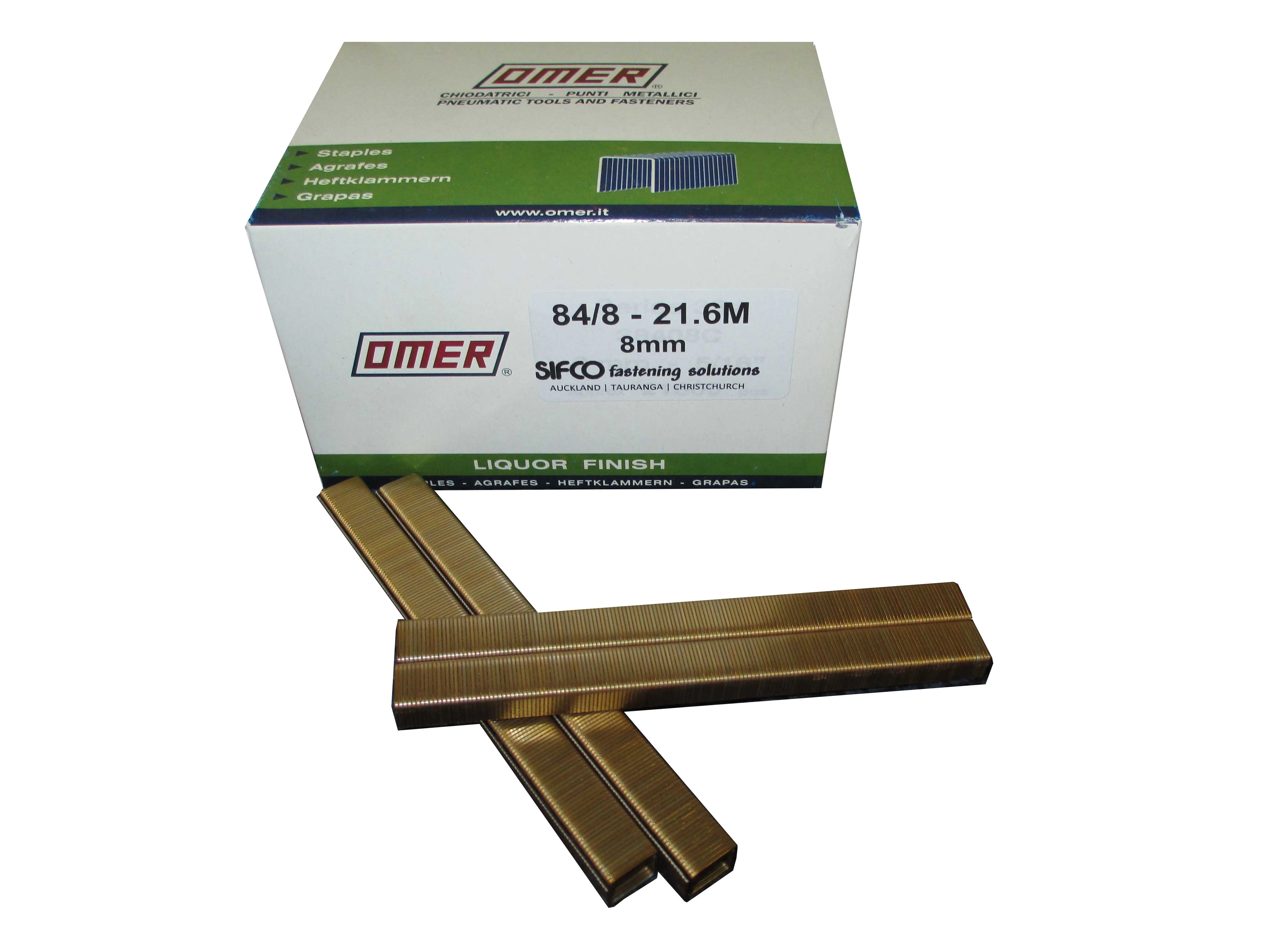 84/8-21.6M OMER® 8mm Galvanised Industrial Staples 21,600pcs/Box