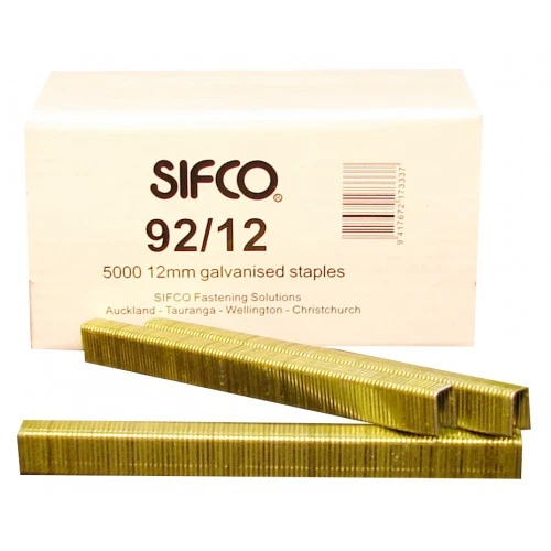 92/12 SIFCO® 12mm Galvanised 18Ga. Industrial Staples for use in Air Staplers 5,000pcs/Box