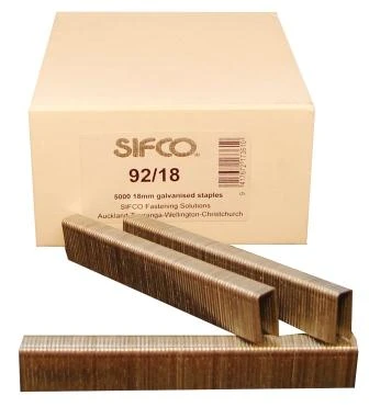 92/18 SIFCO® 18mm Galvanised 18Ga. Industrial Staples for use in Air Staplers 5,000pcs/Box