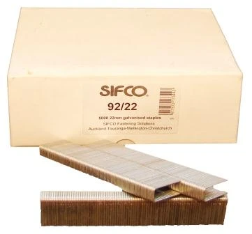 92/22 SIFCO® 22mm Galvanised 18Ga. Industrial Staples for use in Air Staplers 5,000pcs/Box