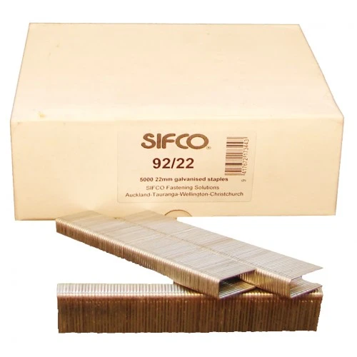 92/22 SIFCO® 22mm Galvanised 18Ga. Industrial Staples for use in Air Staplers 5,000pcs/Box