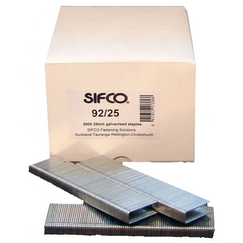 92/25 SIFCO® 25mm Galvanised 18Ga. Industrial Staples for use in Air Staplers 5,000pcs/Box