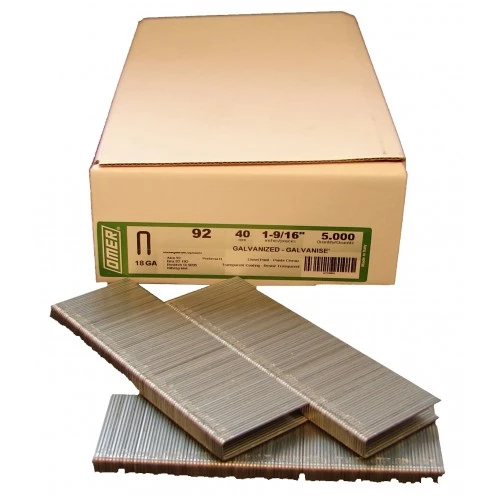 92/40-5M OMER® 40mm Galvanised 18Ga. Industrial Staples for use in Air Staplers 5,000pcs/Box