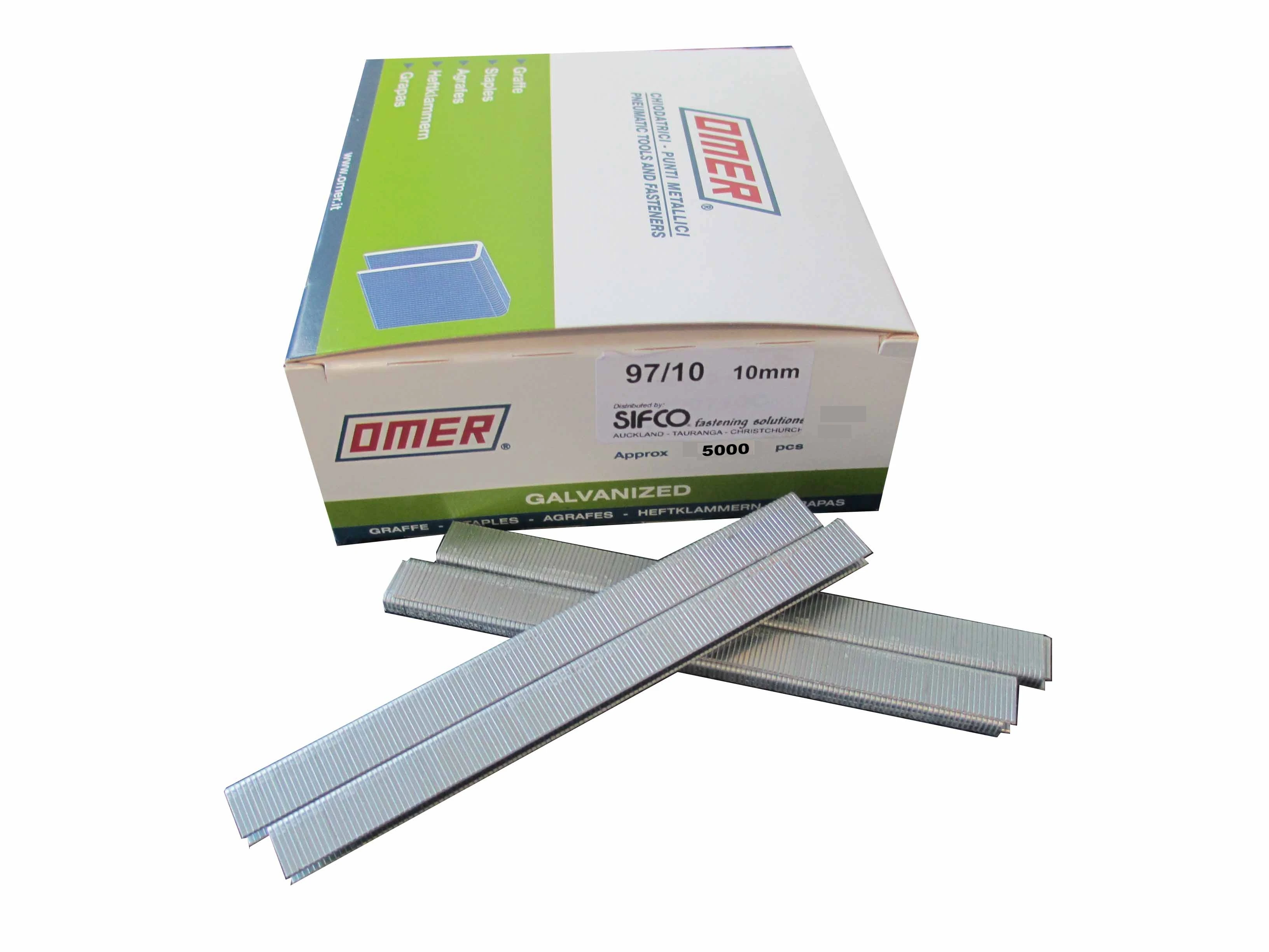 97/10-5M OMER® 10mm Galvanised Staples 5,000pcs/Box
