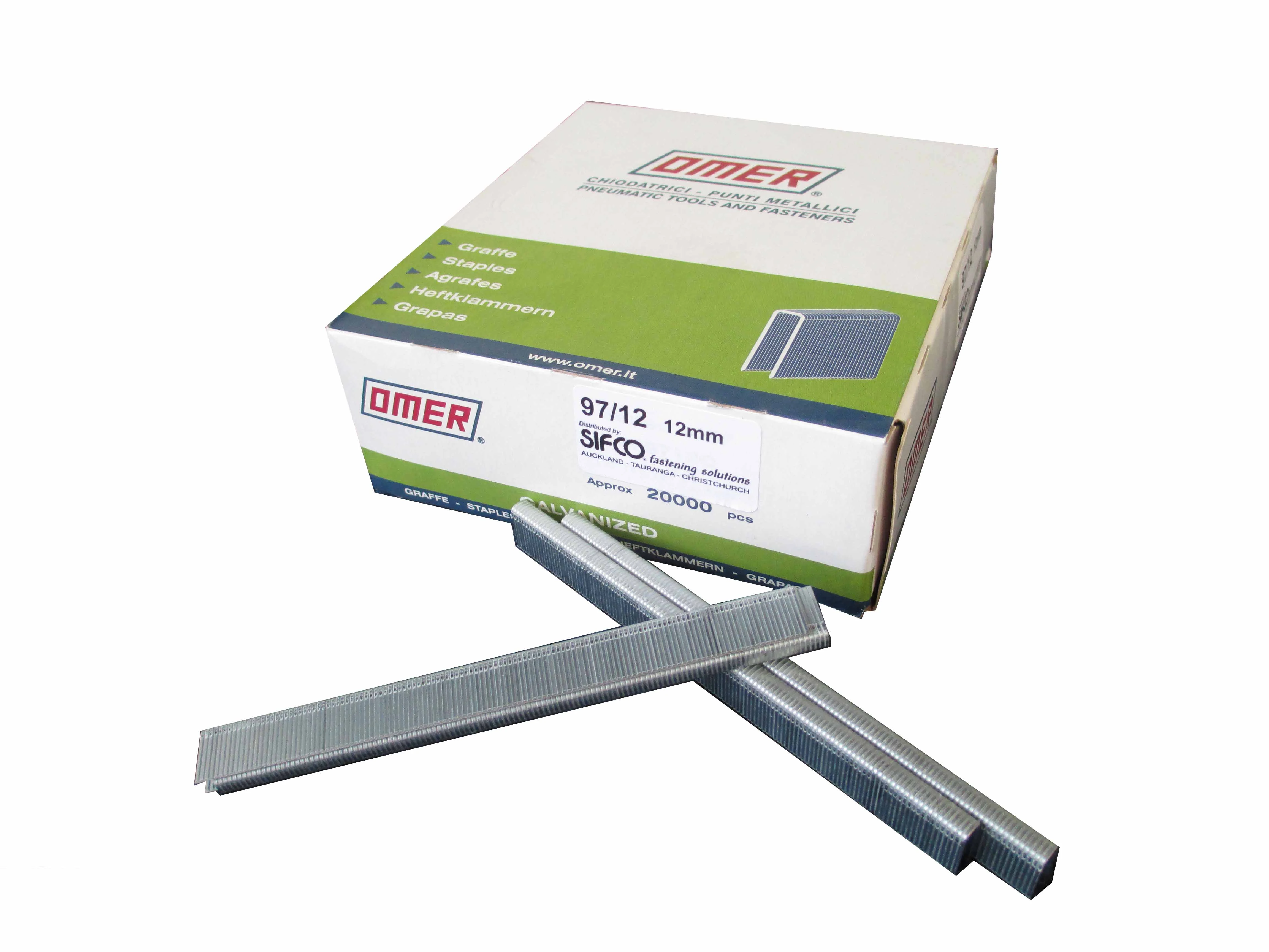 97/12-20M OMER® 12mm Galvanised Staples 20,000pcs/Box