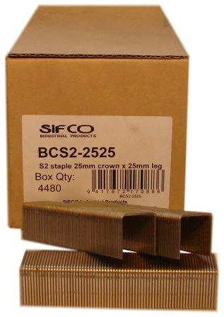 BCS2-2525-10M OMER® 25mm 16 Ga. Galvanised Staples 10,000pcs/box
