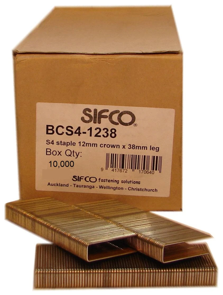 BCS4-1238 SIFCO® 38mm 16Ga. Galvanised Staples 10,000pcs/Box