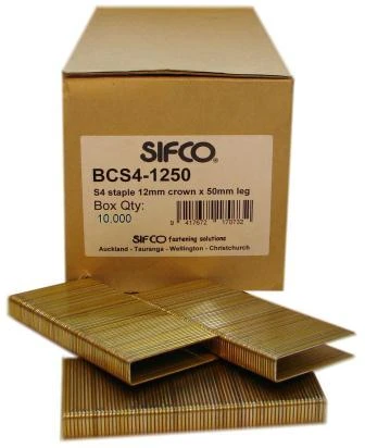 BCS4-1250 SIFCO® 50mm 16Ga. Galvanised Staples 10,000pcs/Box