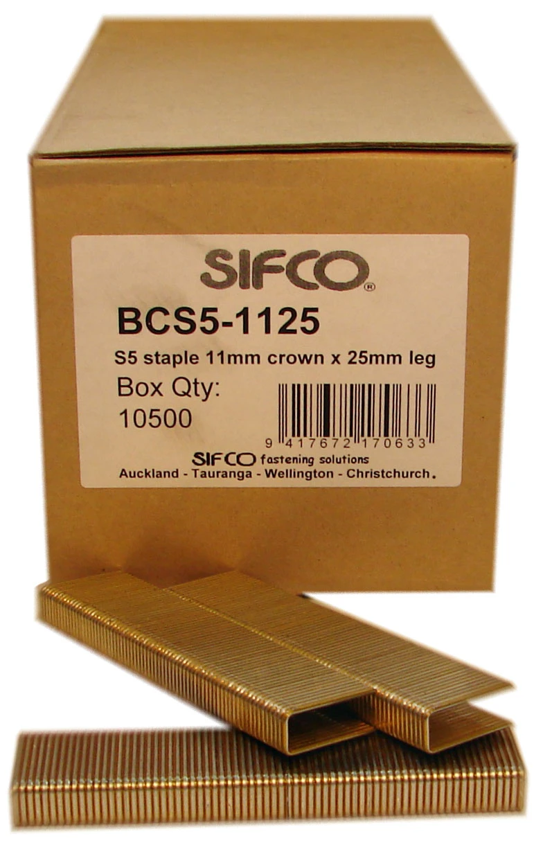 BCS5-1125 SIFCO® 25mm 16Ga. Galvanised Staples 10,000pcs/Box