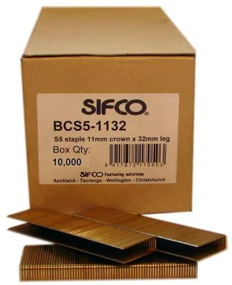 BCS5-1132 SIFCO® 32mm 16Ga. Galvanised Staples 10,000pcs/Box