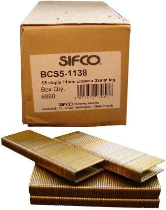BCS5-1138 SIFCO® 38mm 16Ga. Galvanised Staples 10,000pcs/Box