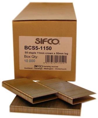 BCS5-1150 SIFCO® 50mm 16Ga. Galvanised Staples 10,000pcs/Box