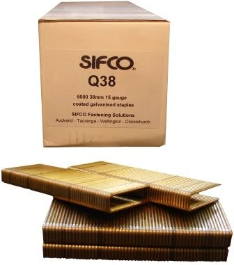 Q38 SIFCO® 38mm 15 Gauge Galvanised Staples 5,000pcs/box
