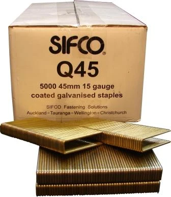 Q45 SIFCO® 45mm 15 gauge Galvanised Staples 5,000pcs/box