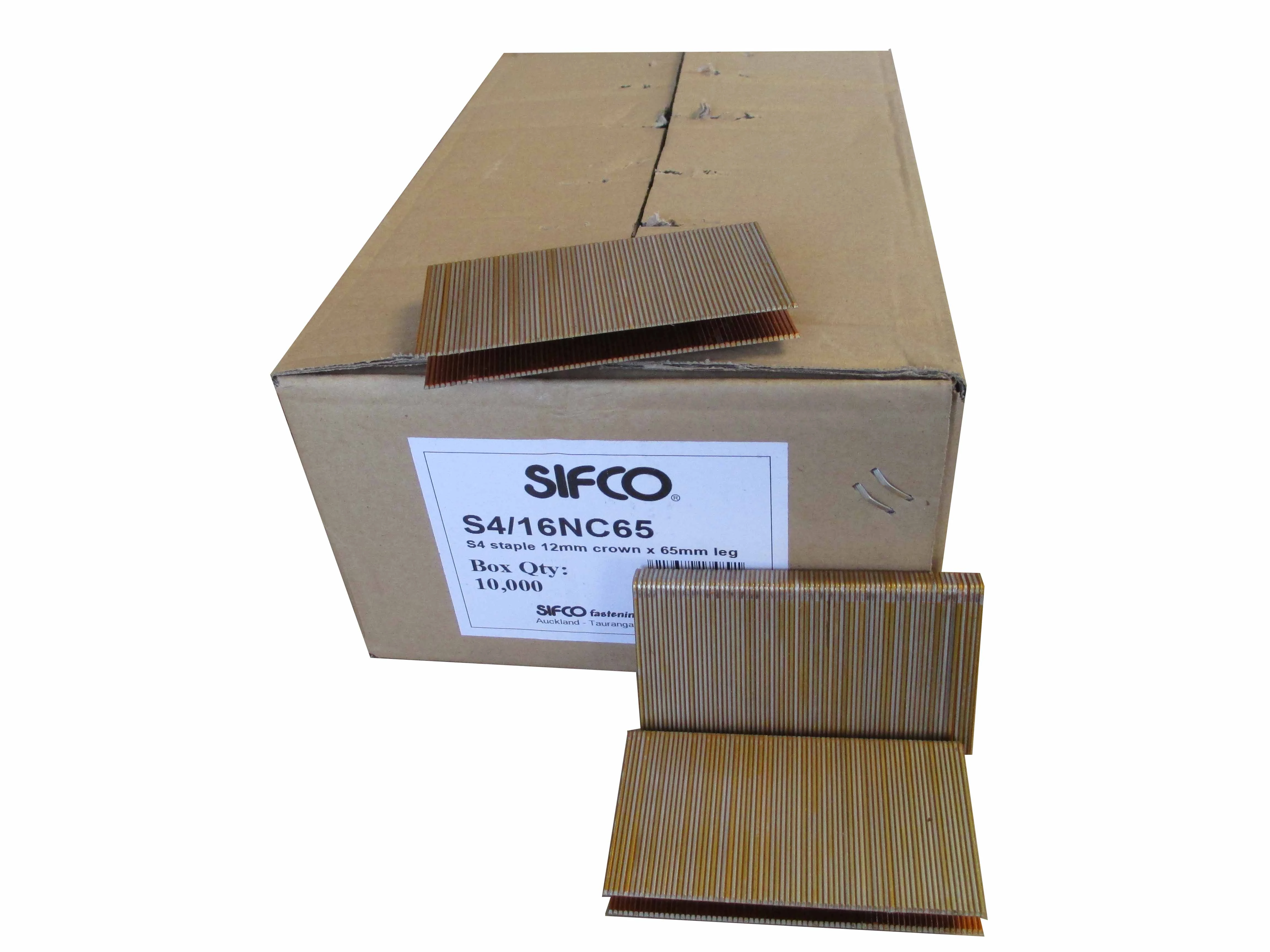 S4/16NC65 OMER® 64mm BCS4 16Ga. Galvanised Staples 10,000pcs/Box