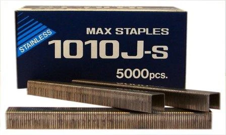 1010J-S MAX® 10mm Stainless Industrial Staples 5,000pcs/box
