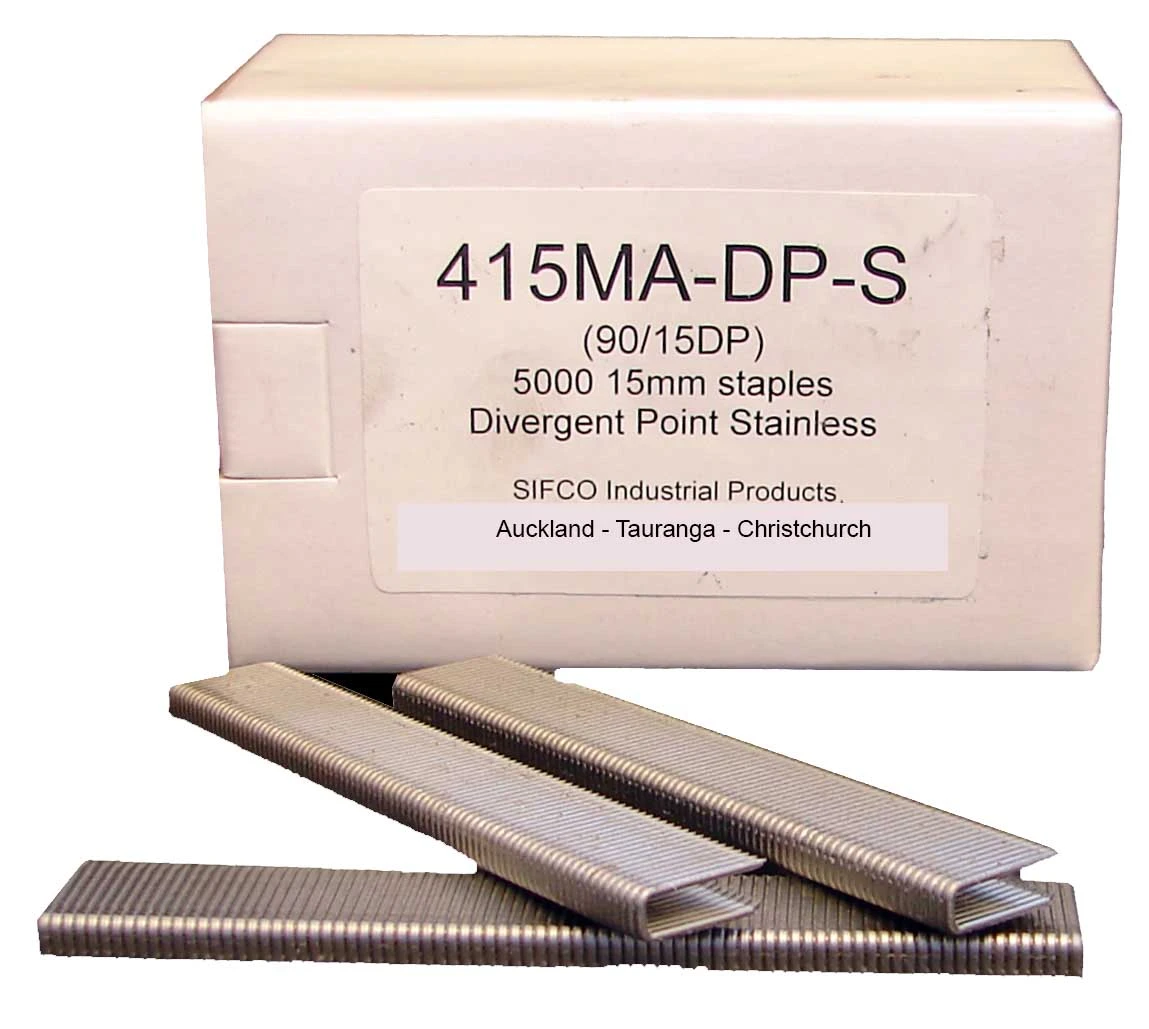 415MA-DP-S SIFCO® 15mm Stainless Steel 18Ga. Divergent Point Staples for Air Staplers 5,000pcs/Box