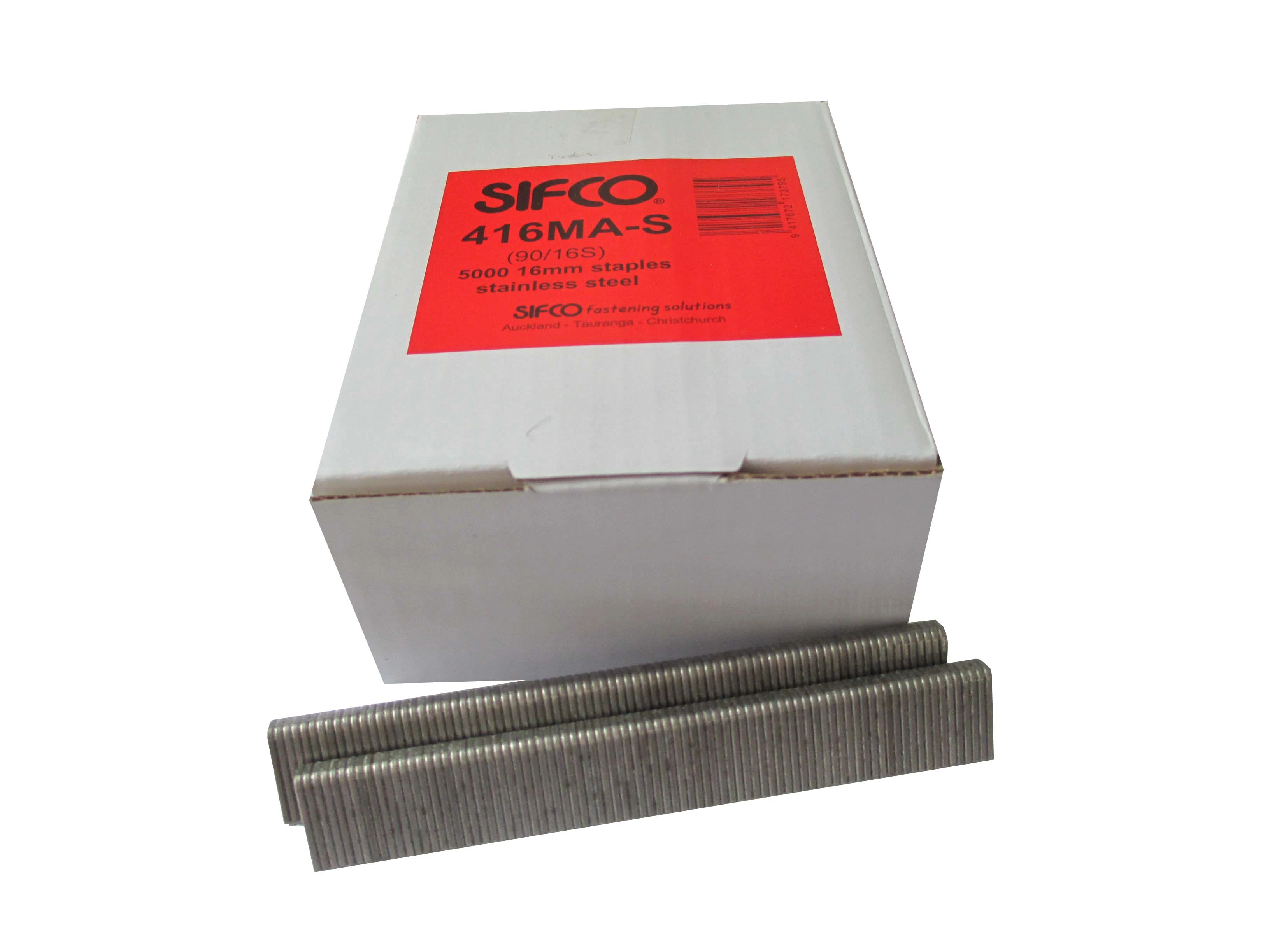 416MA-S SIFCO® 16mm Stainless Steel 18Ga. Staples for use in Air Staplers 5,000pcs/Box