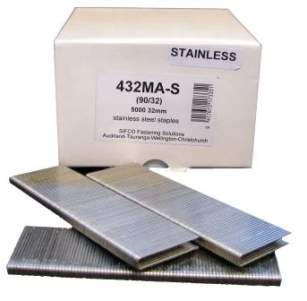 432MA-S SIFCO® 32mm Stainless Steel 18Ga. Staples for use in Air Staplers 5,000pcs/Box