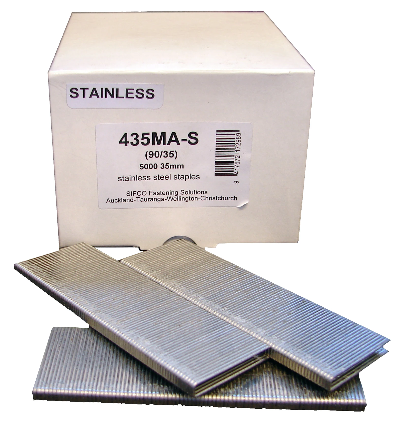 435MA-S SIFCO® 35mm Stainless Steel 18Ga. Staples for use in Air Staplers 5,000pcs/Box