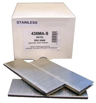 438MA-S SIFCO® 38mm Stainless Steel 18Ga. Staples for use in Air Staplers 5,000pcs/Box