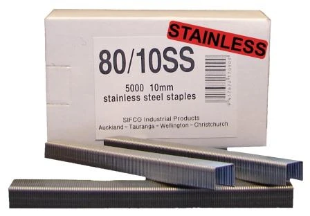 80/10SS SIFCO® 10mm Stainless 304 21Ga. Upholstery Staples 5,000pcs/Box
