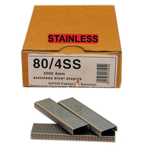 80/4SS SIFCO® 4mm Stainless 304 21Ga. Upholstery Staples 5,000pcs/Box