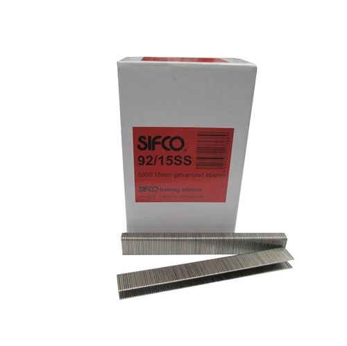 92/15SS SIFCO® 15mm Stainless 18Ga. Industrial Staples for use in Air Staplers 5,000pcs/Box