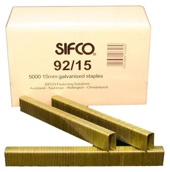92/15SS SIFCO® 15mm Stainless 18Ga. Industrial Staples for use in Air Staplers 5,000pcs/Box