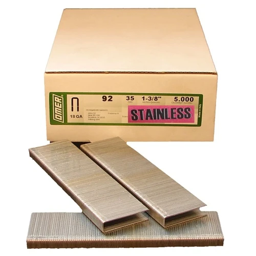 92/35SS-5M OMER® 35mm Stainless 18Ga. Industrial Staples for use in Air Staplers 5,000pcs/Box