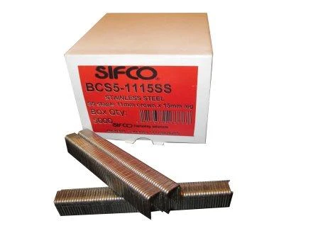 BCS5-1115SS SIFCO® 15mm 16Ga. Stainless Staples 5,000pcs/Box