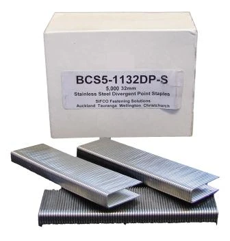 BCS5-1132DP-S SIFCO® 32mm 16Ga. Divergent Point Stainless Staples 5,000pcs/Box