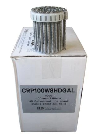 CRP100W8HDGAL SIFCO® 100mm x 3.80mm Galvanised Ring Shank Coil Nail for use in MAX HN100-ST Coil Nailer