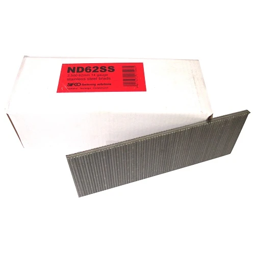 ND62SS SIFCO® 62mm 14Ga. Stainless Brads 2,500pcs/Box